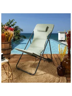 Garden Spirit Gartenmöbel<Liegestuhl "Corfou" in Khaki - (B)55 x (H)89 x (T)81 cm