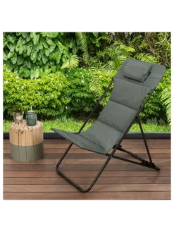 Garden Spirit Gartenmöbel<Liegestuhl "Corfou" in Khaki - (B)55 x (H)89 x (T)81 cm