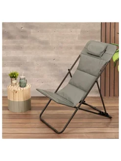Garden Spirit Gartenmöbel<Liegestuhl "Corfou" in Khaki - (B)55 x (H)89 x (T)81 cm
