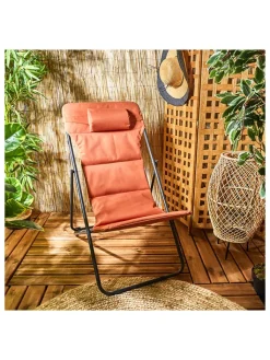 Garden Spirit Gartenmöbel<Liegestuhl "Corfou" in Rot - (B)55 x (H)89 x (T)81 cm