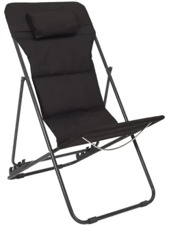 Garden Spirit Gartenmöbel<Liegestuhl "Corfou" in Schwarz - (B)55 x (H)89 x (T)81 cm