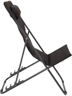 Garden Spirit Gartenmöbel<Liegestuhl "Corfou" in Schwarz - (B)55 x (H)89 x (T)81 cm