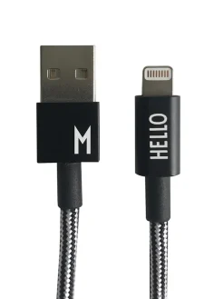 Design Letters Technikzubehör<Lightning-Kabel ''M'' in Schwarz - (L)100 cm