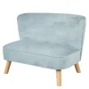 roba Sitzmöbel<Lil Sofa' Kindercouch, bequem, Holzfüße & Samtstoff Sky/Hellblau