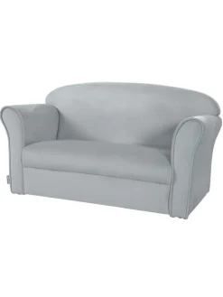 roba Sitzmöbel<Lil Sofa' Kindercouch mit Armlehnen, Samtstoff Silbergrau