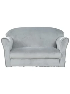 roba Sitzmöbel<Lil Sofa' Kindercouch mit Armlehnen, Samtstoff Silbergrau