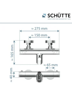 Franz Joseph Schütte Badarmaturen<LONDON Thermostat Wannenfüllarmatur, Chrom