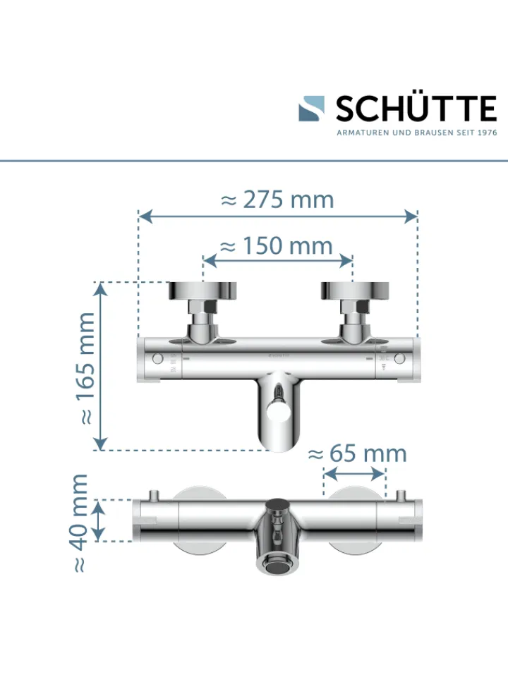 Franz Joseph Schütte Badarmaturen<LONDON Thermostat Wannenfüllarmatur, Chrom
