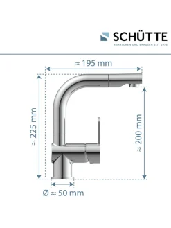 Franz Joseph Schütte Badarmaturen<LONDON Waschtischarmatur, Chrom, mit herausziehbarer Haarbrause