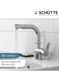 Franz Joseph Schütte Badarmaturen<LONDON Waschtischarmatur, Chrom, mit herausziehbarer Haarbrause
