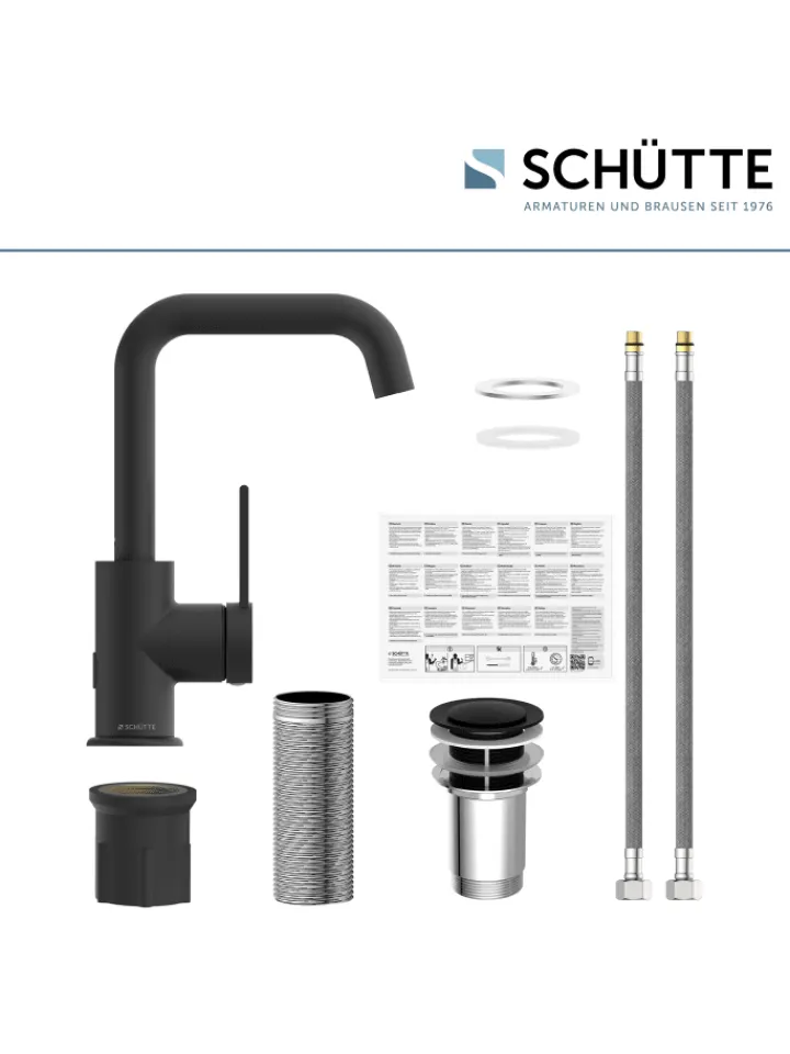 Franz Joseph Schütte Badarmaturen<LOS ANGELES Waschtischarmatur, Schwarz matt
