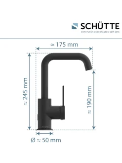Franz Joseph Schütte Badarmaturen<LOS ANGELES Waschtischarmatur, Schwarz matt