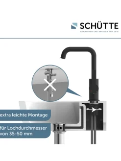 Franz Joseph Schütte Badarmaturen<LOS ANGELES Waschtischarmatur, Schwarz matt