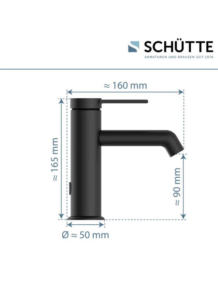 Franz Joseph Schütte Badarmaturen<LOS ANGELES Waschtischarmatur, Schwarz matt