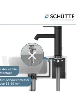 Franz Joseph Schütte Badarmaturen<LOS ANGELES Waschtischarmatur, Schwarz matt