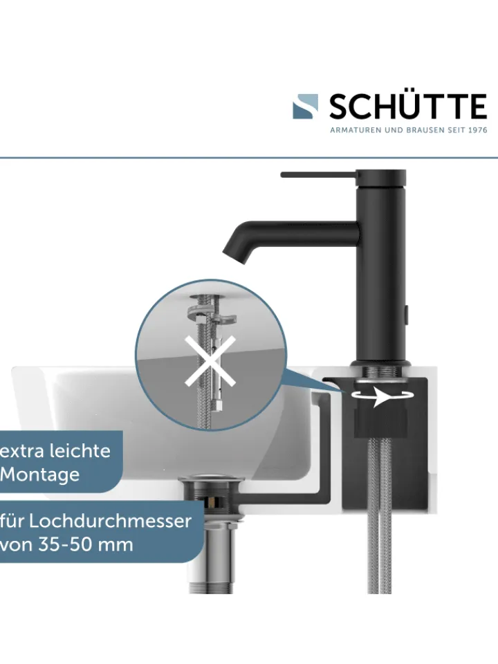 Franz Joseph Schütte Badarmaturen<LOS ANGELES Waschtischarmatur, Schwarz matt