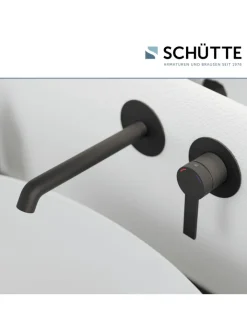 Franz Joseph Schütte Badarmaturen<LOS ANGELES Waschtischarmatur, Schwarz matt, für Wandmontage