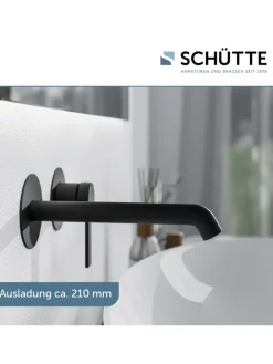 Franz Joseph Schütte Badarmaturen<LOS ANGELES Waschtischarmatur, Schwarz matt, für Wandmontage
