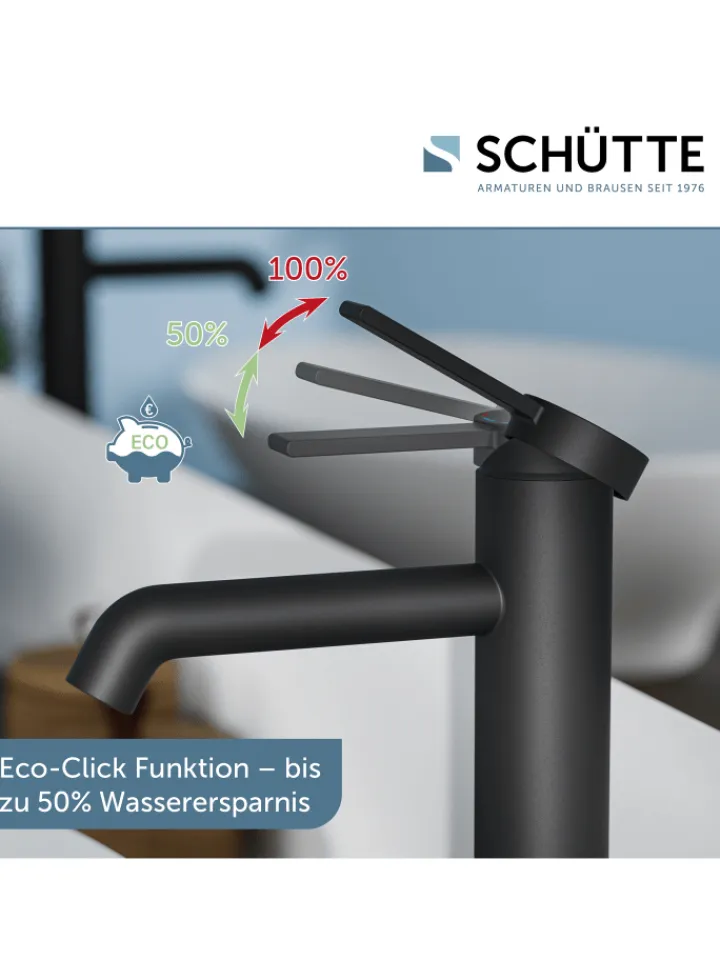 Franz Joseph Schütte Badarmaturen<LOS ANGELES Waschtischarmatur, Schwarz matt, für Aufsatzwaschbecken