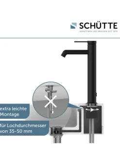 Franz Joseph Schütte Badarmaturen<LOS ANGELES Waschtischarmatur, Schwarz matt, für Aufsatzwaschbecken