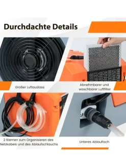 COSTWAY Klima & Haushalt<85 L/Tag Gewerbliche Luftentfeuchter in Orange