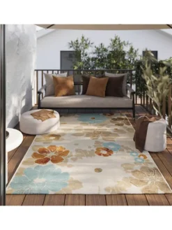 Wecon Home Outdoorteppiche<Läufer Beach Flower in beige, hellblau, gelb