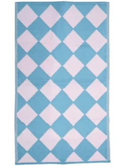 Rice Teppiche & Fußmatten<Läufer in Beige/ Hellblau - (L)150 x (B)90 cm