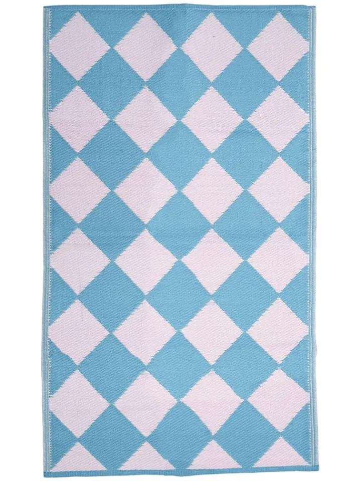 Rice Teppiche & Fußmatten<Läufer in Beige/ Hellblau - (L)150 x (B)90 cm