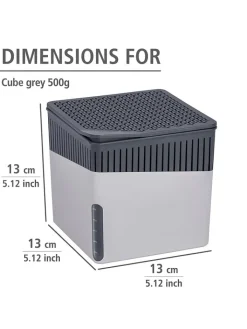 Wenko Klima & Haushalt<Luftentfeuchter "Cube" in Grau - (B)13 x (H)13 x (T)13 cm