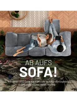 Lumaland Sitzmöbel<Modulares Basic Set (5-tlg.) aus der Cord-Reihe - Bezug soft & waschbar
