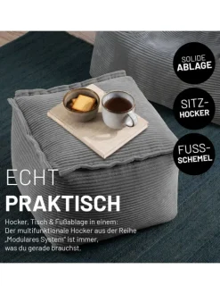 Lumaland Sitzmöbel<Modulares Basic Set (5-tlg.) aus der Cord-Reihe - Bezug soft & waschbar