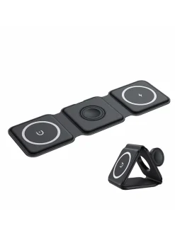 SmartCase Technikzubehör<Magnetisches 3-in-1-Ladegerät in Schwarz