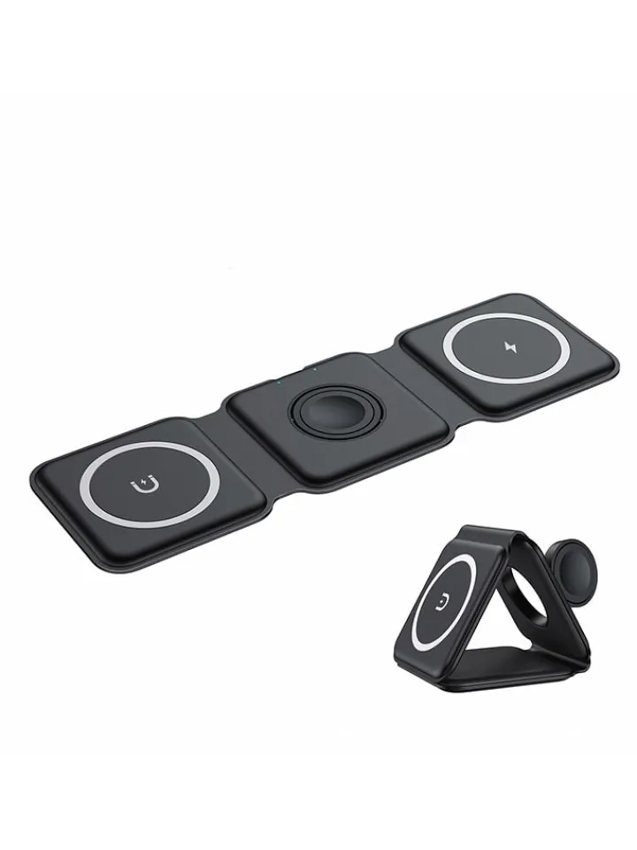 SmartCase Technikzubehör<Magnetisches 3-in-1-Ladegerät in Schwarz