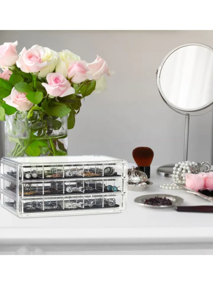 relaxdays Schmuckkästen<Makeup Organizer in Transparent