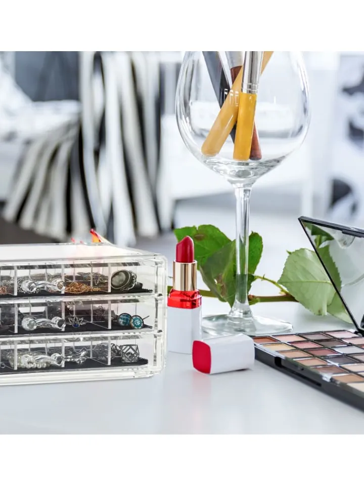 relaxdays Schmuckkästen<Makeup Organizer in Transparent