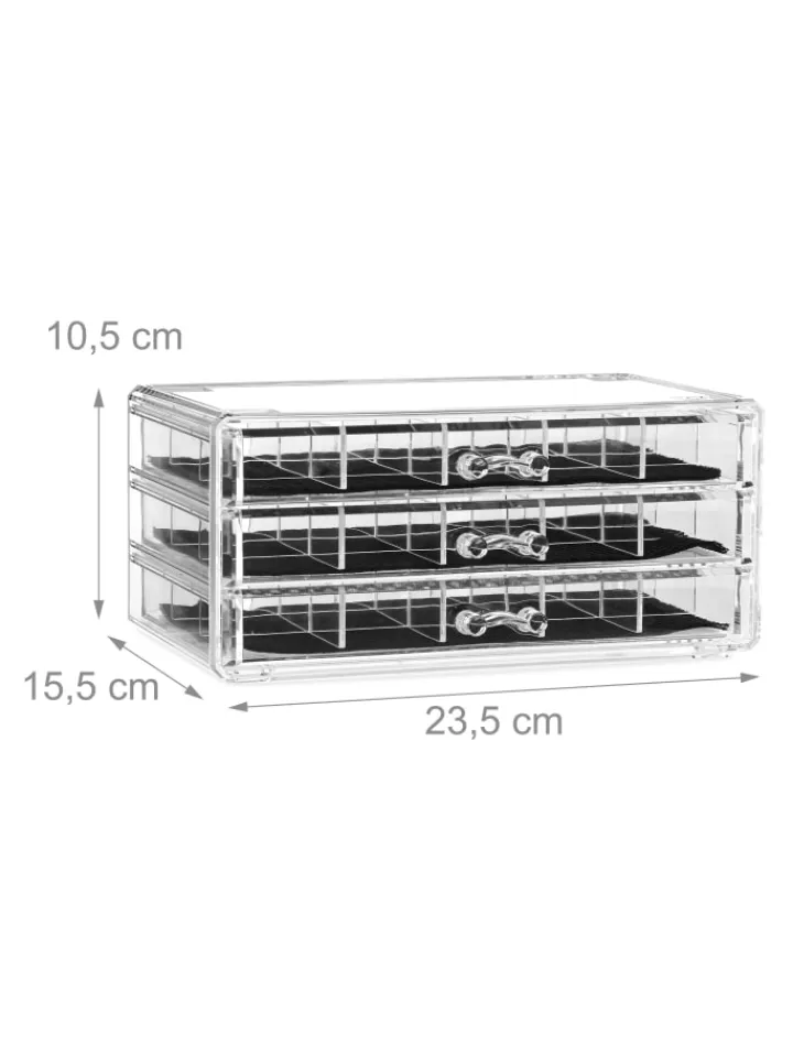relaxdays Schmuckkästen<Makeup Organizer in Transparent