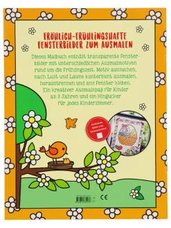 ars edition Bücher<Malbuch "Kunterbunte Ausmal-Fensterbilder - Frühling"