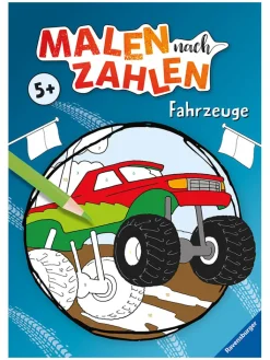 Ravensburger Kreativbedarf & Do-It-Yourself|Bücher<Malbuch "Malen nach Zahlen ab 5: Fahrzeuge"