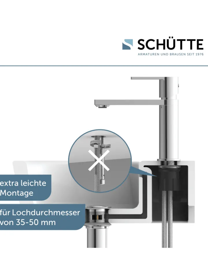 Franz Joseph Schütte Badarmaturen<MANHATTAN Waschtischarmatur, Chrom