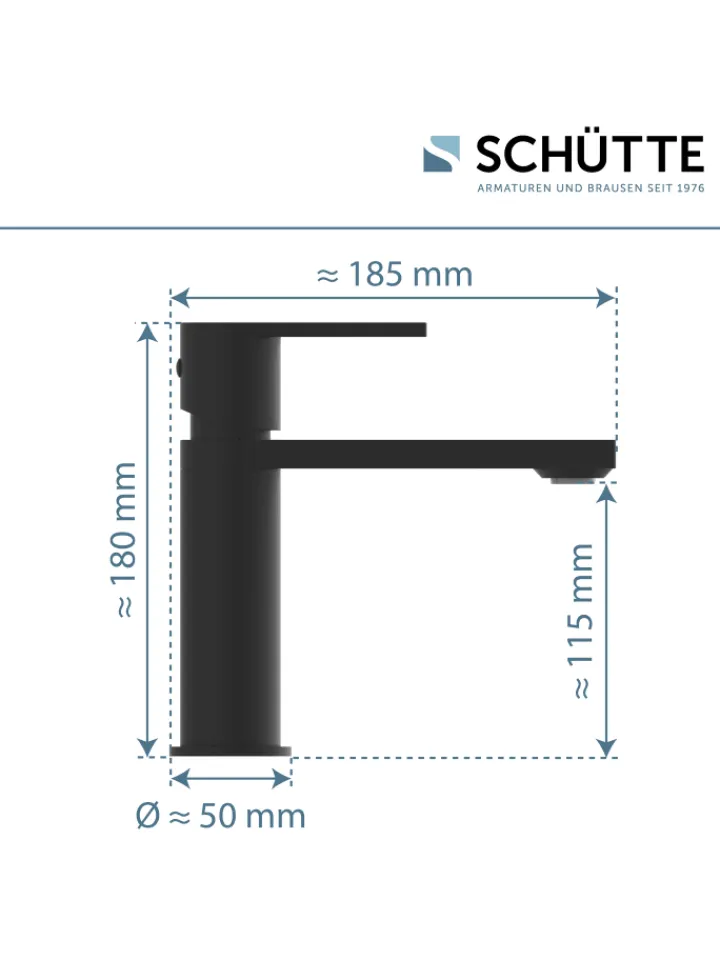 Franz Joseph Schütte Badarmaturen<MANHATTAN Waschtischarmatur, Schwarz matt