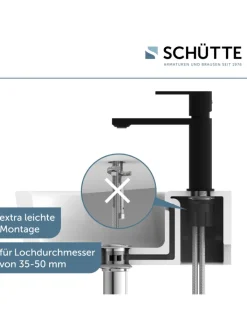 Franz Joseph Schütte Badarmaturen<MANHATTAN Waschtischarmatur, Schwarz matt