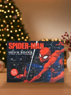 Spiderman Adventskalender<Marvel Socken Adventskalender mit 12 Paar kurz und lang in Mehrfarbig