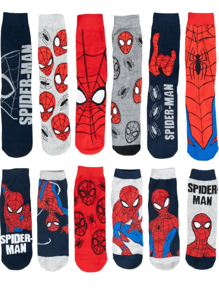Spiderman Adventskalender<Marvel Socken Adventskalender mit 12 Paar kurz und lang in Mehrfarbig