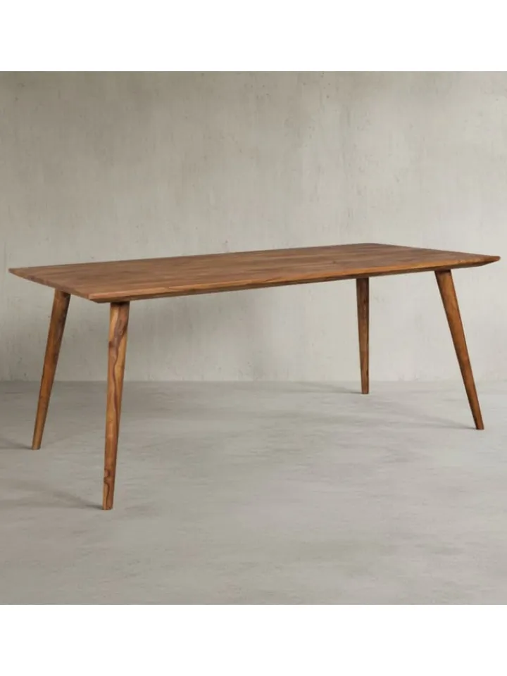 KADIMA DESIGN Tische<Massivholz Esstisch im Retro Landhausstil, handgefertigt, Sheesham-Holz