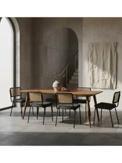 KADIMA DESIGN Tische<Massivholz Esstisch im Retro Landhausstil, handgefertigt, Sheesham-Holz