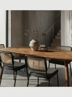 KADIMA DESIGN Tische<Massivholz Esstisch im Retro Landhausstil, handgefertigt, Sheesham-Holz
