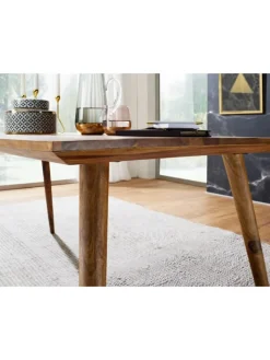 KADIMA DESIGN Tische<Massivholz Esstisch im Retro Landhausstil, handgefertigt, Sheesham-Holz