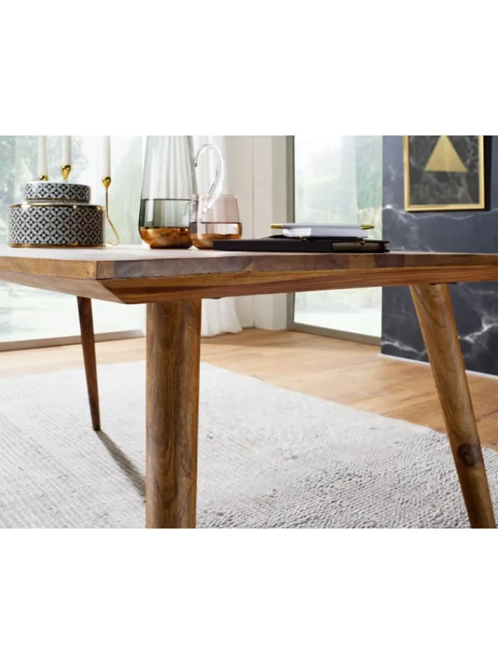 KADIMA DESIGN Tische<Massivholz Esstisch im Retro Landhausstil, handgefertigt, Sheesham-Holz