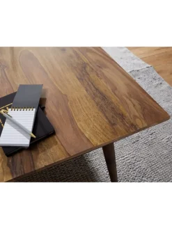 KADIMA DESIGN Tische<Massivholz Esstisch im Retro Landhausstil, handgefertigt, Sheesham-Holz
