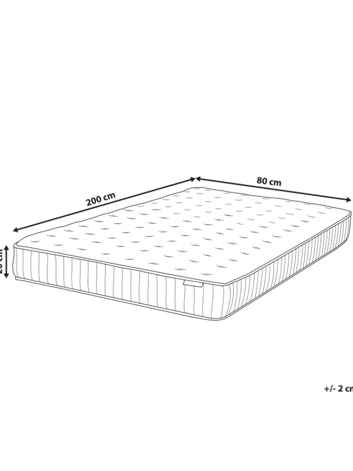 Beliani Betten & Matratzen<Matratze DREAM in Weiß - (W) 80 x (H) 20 x (L) 200 cm
